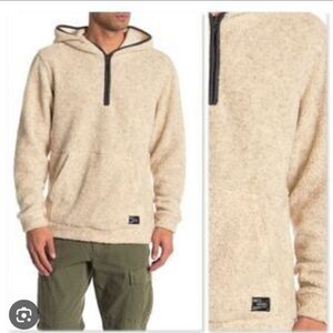 Union Men's Cream Hooded Sweater Size S Sherpa Used Exelent Condition